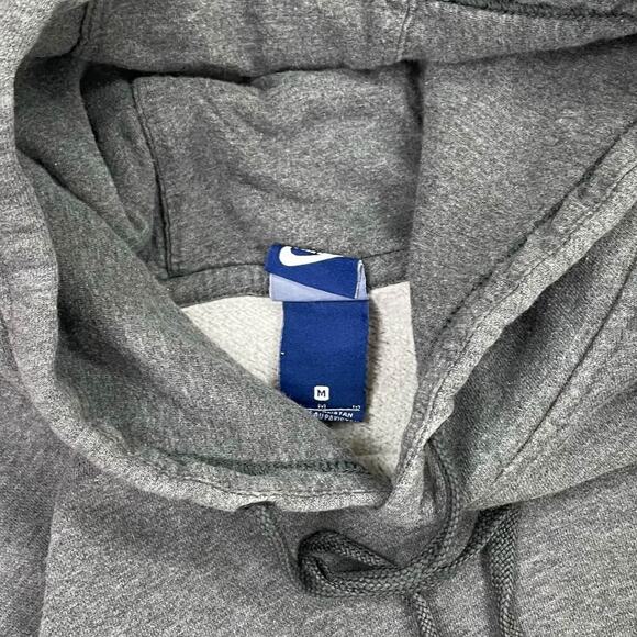 Nike Hoodie Iron Grey Cotton Embroidered White Swoosh - Picture 3 of 4